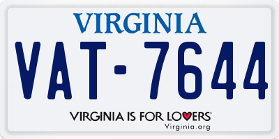 VA license plate VAT7644