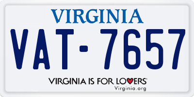 VA license plate VAT7657