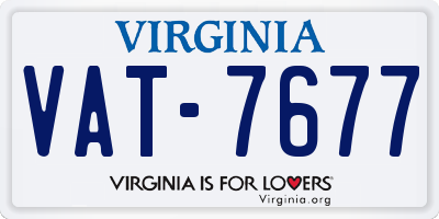 VA license plate VAT7677