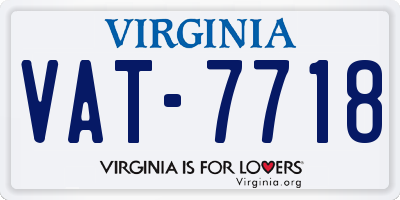 VA license plate VAT7718