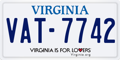 VA license plate VAT7742