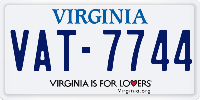 VA license plate VAT7744