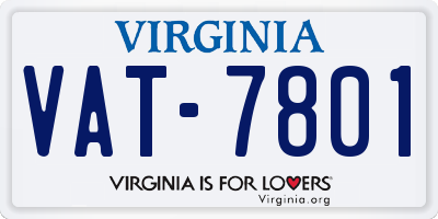 VA license plate VAT7801