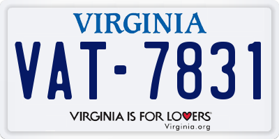 VA license plate VAT7831