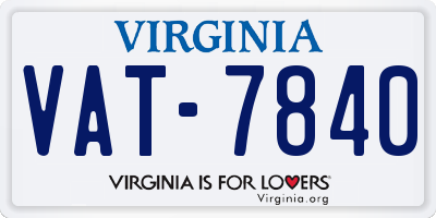 VA license plate VAT7840