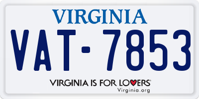 VA license plate VAT7853