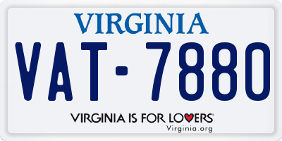 VA license plate VAT7880