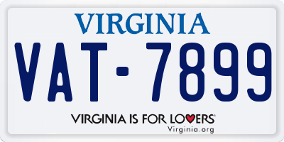 VA license plate VAT7899