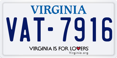 VA license plate VAT7916