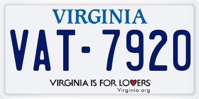 VA license plate VAT7920