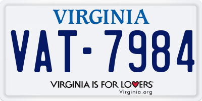 VA license plate VAT7984