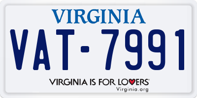 VA license plate VAT7991