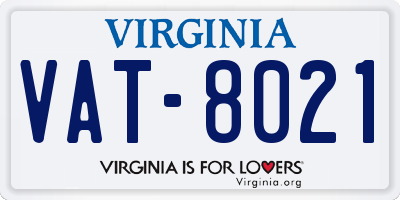 VA license plate VAT8021