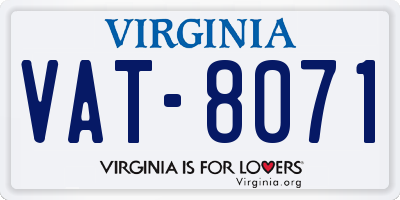 VA license plate VAT8071