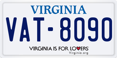 VA license plate VAT8090