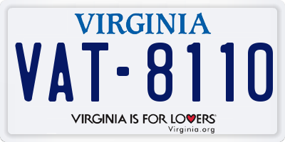 VA license plate VAT8110