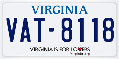 VA license plate VAT8118