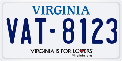 VA license plate VAT8123