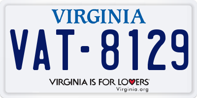 VA license plate VAT8129
