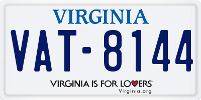 VA license plate VAT8144