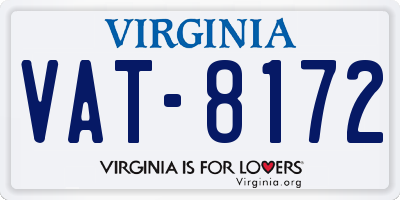 VA license plate VAT8172