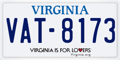 VA license plate VAT8173