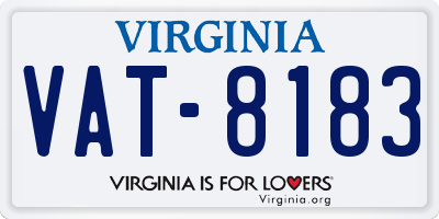 VA license plate VAT8183