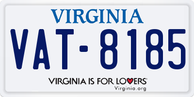VA license plate VAT8185