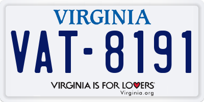 VA license plate VAT8191