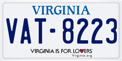 VA license plate VAT8223