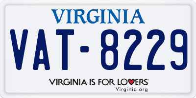 VA license plate VAT8229