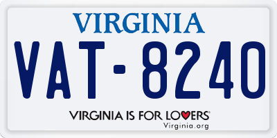 VA license plate VAT8240