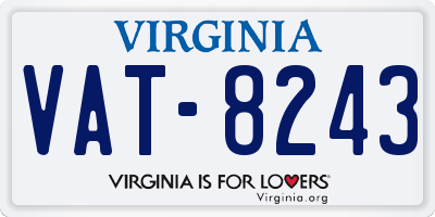 VA license plate VAT8243