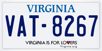 VA license plate VAT8267