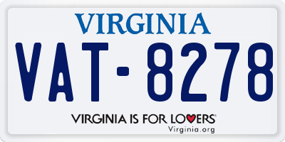 VA license plate VAT8278