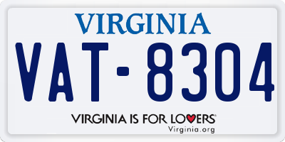 VA license plate VAT8304