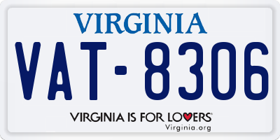 VA license plate VAT8306