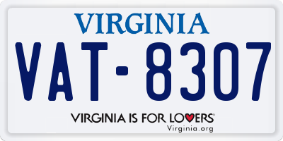 VA license plate VAT8307