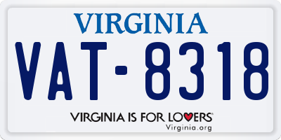 VA license plate VAT8318