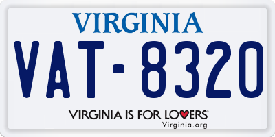 VA license plate VAT8320