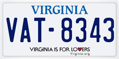 VA license plate VAT8343