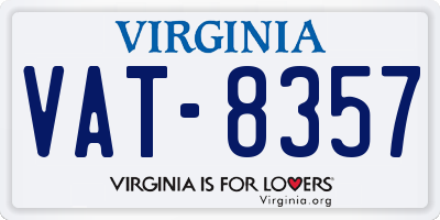 VA license plate VAT8357