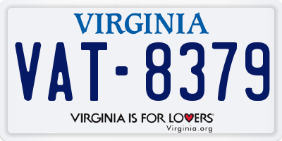 VA license plate VAT8379