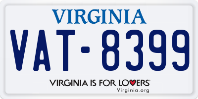 VA license plate VAT8399