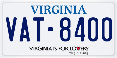 VA license plate VAT8400
