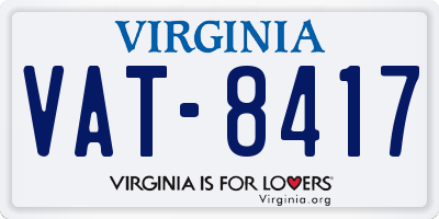 VA license plate VAT8417