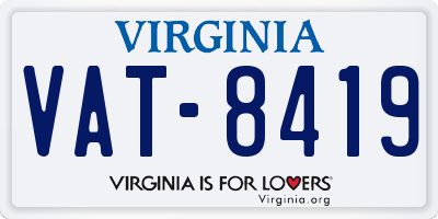 VA license plate VAT8419