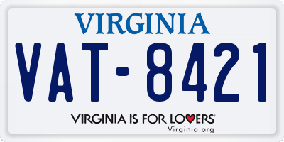 VA license plate VAT8421