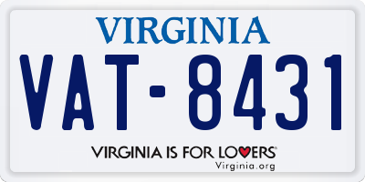 VA license plate VAT8431