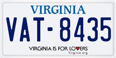 VA license plate VAT8435